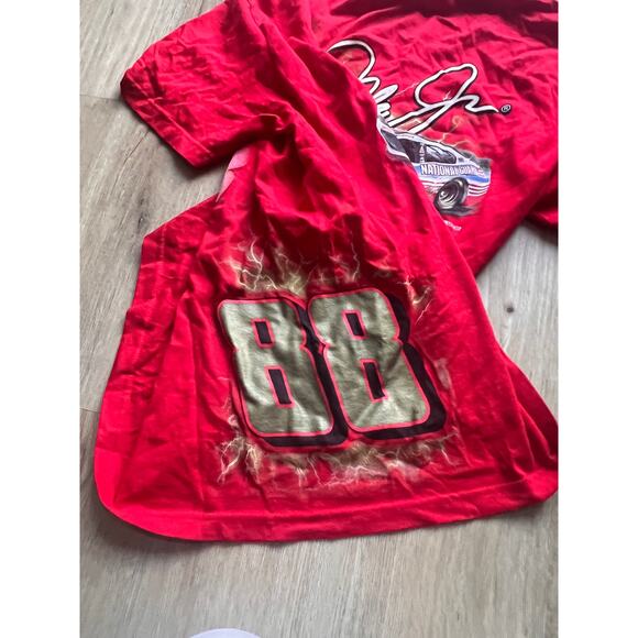 Dale Earnhardt Jr Shirt Adult Red Double Sided National Guard Nascar Sz XL - Picture 3 of 5